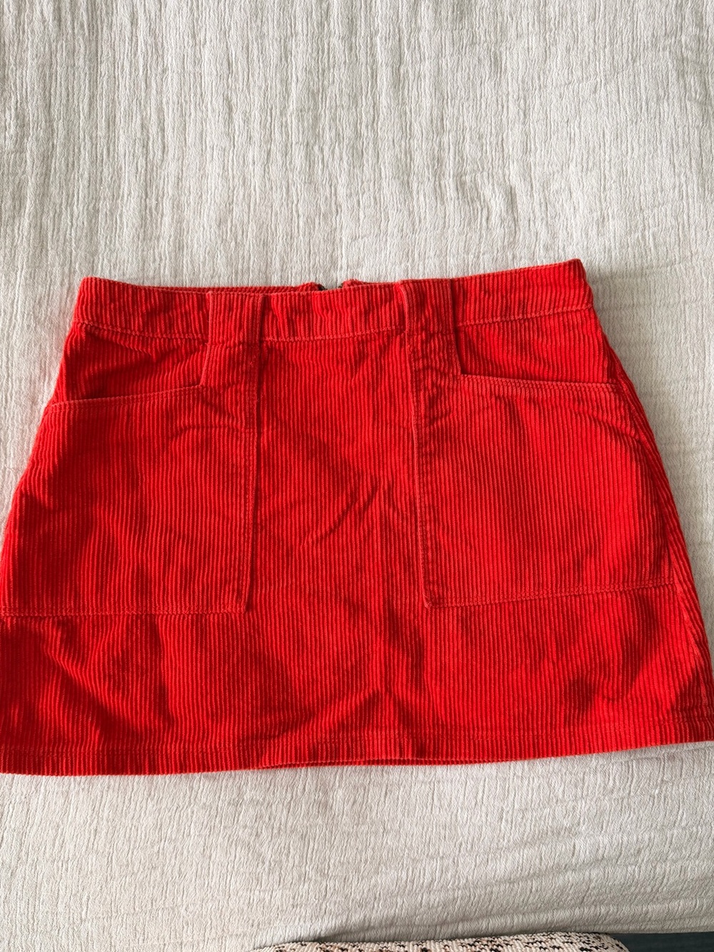 Red Corduroy Skirt